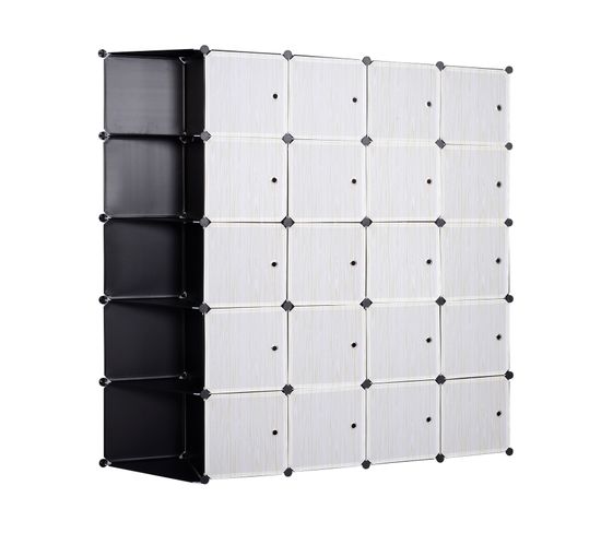 Armoire Plastique.étagère De Rangement Diy Pour Le Stockage De Vêtements/livres.13 Cubes.blanc Noir