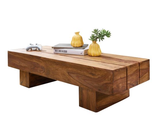 Table Basse Bois Massif 120x30x45cm Table D'appoint Table De Salon