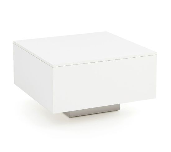 Table Basse Blanc 60x35,5x60 cm Table De Salon Table De Sofa Design Carré