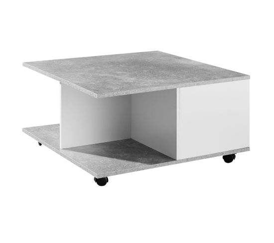 Table Basse 70x70 cm Table De Salon Table Basse Avec 2 Tiroirs