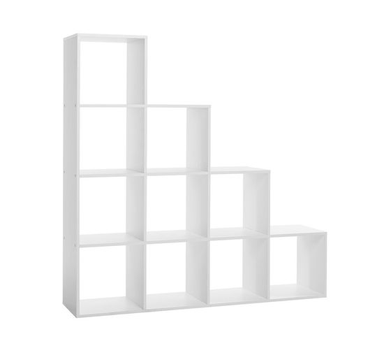 Etagère Escaliers 10 Cases Blanc - Blanc