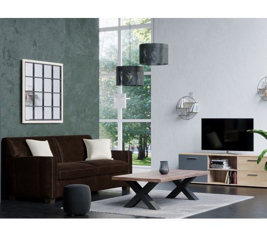 Meuble TV TOLEDO décor chêne sonoma/gris