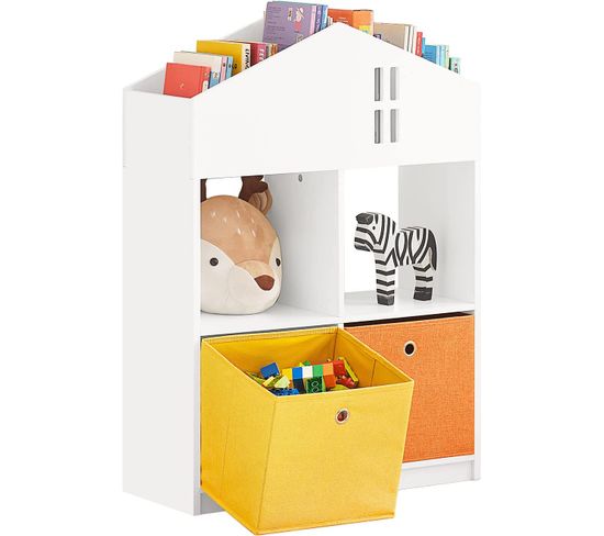 Mini Bibliothèque Pour Livres Et Jouets Pour Enfant, Étagère En Forme De Maison, Kmb49-w