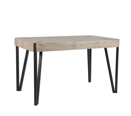 Table Bois Taupe/noir 130x80 Cm Cambell