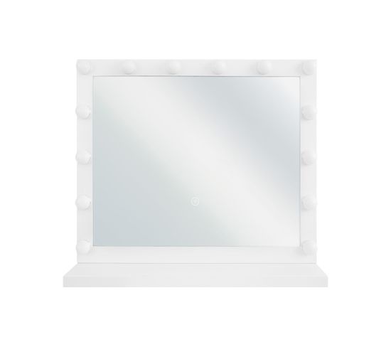 Miroir Mural Blanc 50 X 60 Cm Avec LED Beauvoir