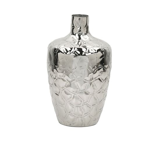 Aluminium Vase à Fleurs 33 Argenté Inshas