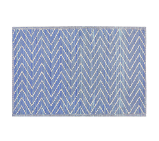 Tapis Extérieur Bleu À Motif Zigzag 120 X 180 Cm Balotra