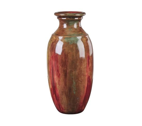 Terre Cuite Vase Décoratif 65 Marron Multicolore Himera