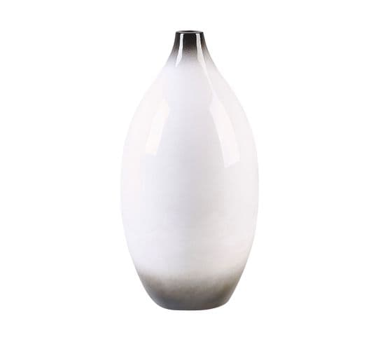 Terre Cuite Vase Décoratif 46 Blanc Noir Baeza
