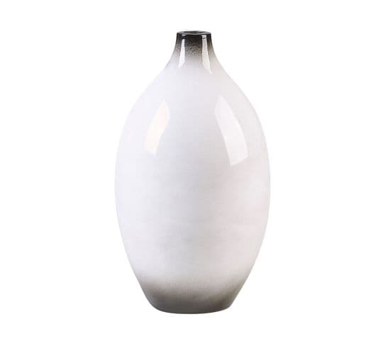 Terre Cuite Vase Décoratif 36 Blanc Noir Baeza