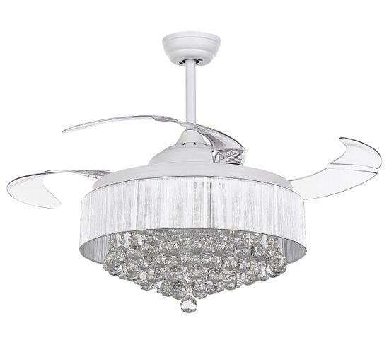 Ventilateur De Plafond Avec Lampe Blanc Et Transparent Peel