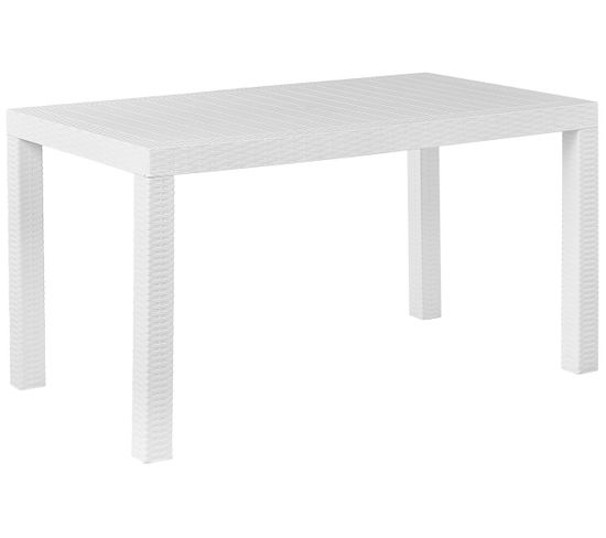 Table De Jardin Blanche 140 X 80 Cm Fossano
