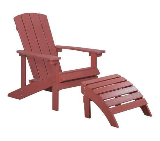 Chaise De Jardin Rouge Avec Repose-pieds Adirondack