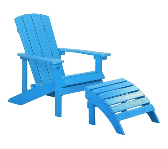 Chaise De Jardin Bleue Avec Repose-pieds Adirondack