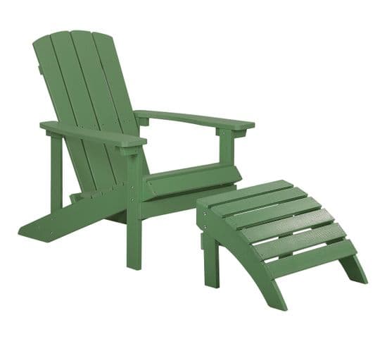 Chaise De Jardin Vert Foncé Avec Repose-pieds Adirondack
