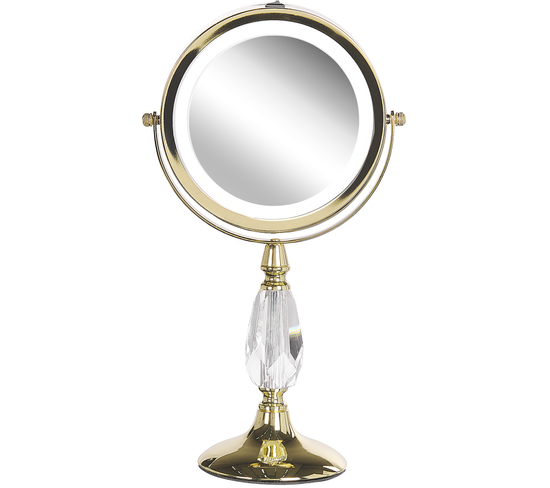 Miroir De Maquillage Avec LED Ø 18 Cm Doré Maury