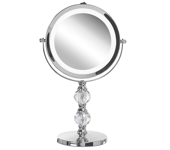 Miroir De Maquillage Avec Éclairage LED Ø 18 Cm Argenté Claira