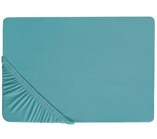 Drap-housse En Coton 140 X 200 Cm Bleu Turquoise Hofuf