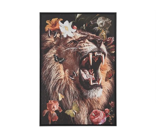 Tableau Décoratif Avec Motif De Lion 63 X 93 Cm Multicolore Marradi