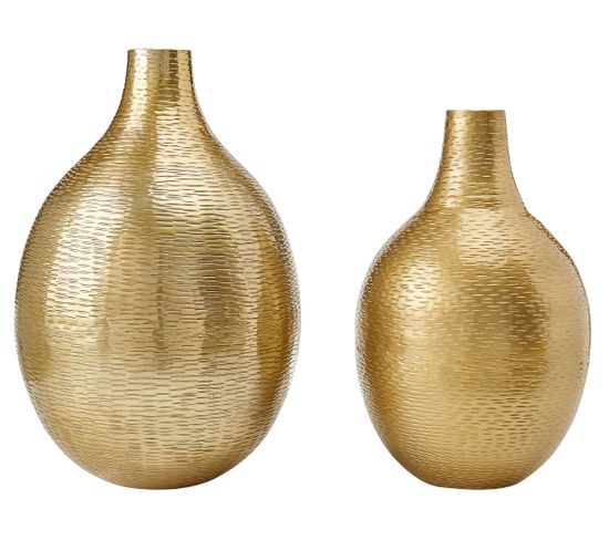 Aluminium Vase à Fleurs 32/35 Doré Mohenjo