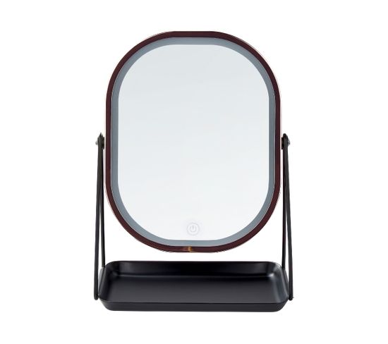 Miroir De Maquillage Avec LED 20 X 22 Cm Rose Doré Dordogne