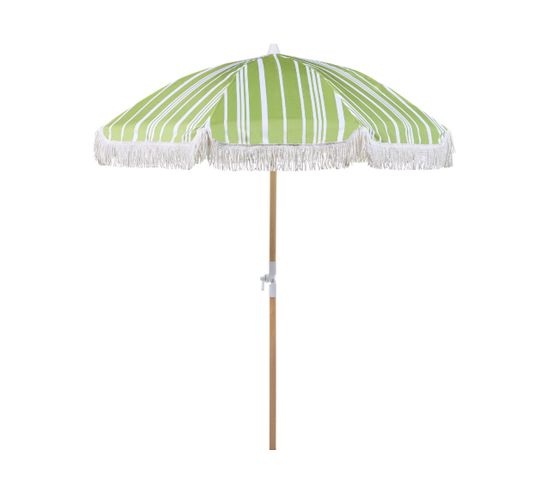 Parasol De Jardin D 150 Cm Vert Et Blanc Mondello