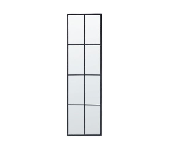 Miroir Mural En Forme De Fenêtre En Métal Noir 38 X 132 Cm Camon