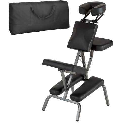 Chaise De Massage, Avec Rembourrage Épais, Sac De Transport - Noir