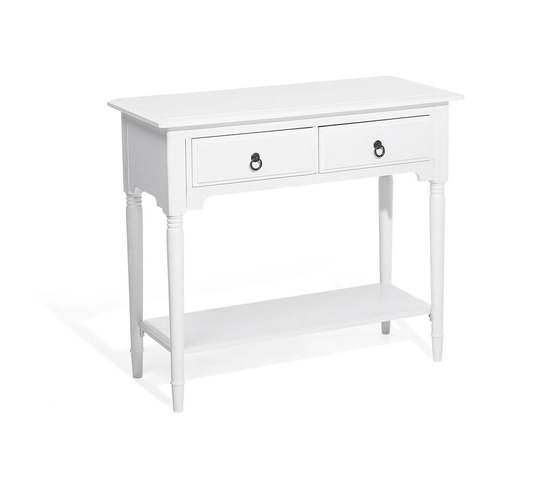 Console Blanche Avec 2 Tiroirs Lowell
