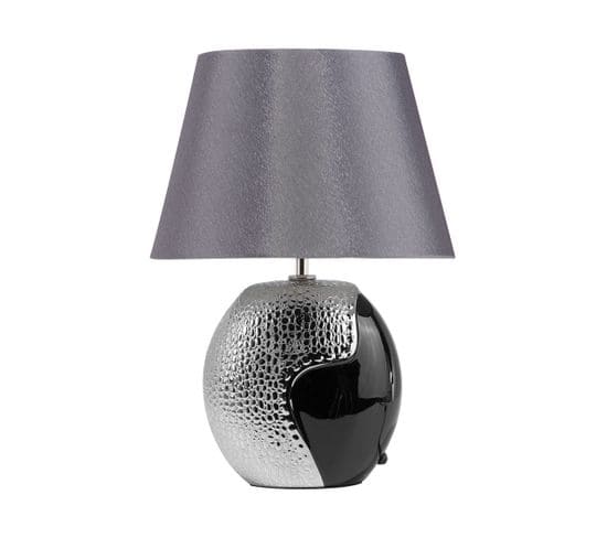 Lampe De Chevet Moderne Noire Et Argentée Argun