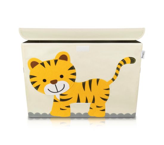 Boîte De Rangement En Tissu Pour Enfant Grand Modèle "tigre" Avec Couvercle