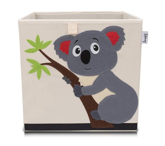 Boîte De Rangement En Tissu Pour Enfant "koala" Sur Fond Clair