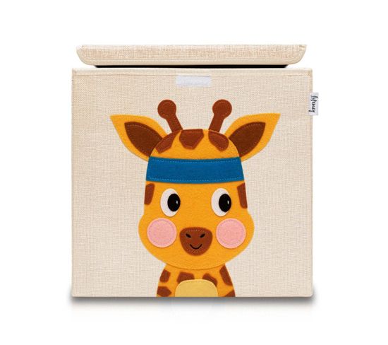 Boîte De Rangement En Tissu Pour Enfant "girafe" Avec Couvercle