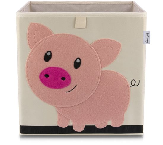 Boîte De Rangement En Tissu Pour Enfant "cochon"
