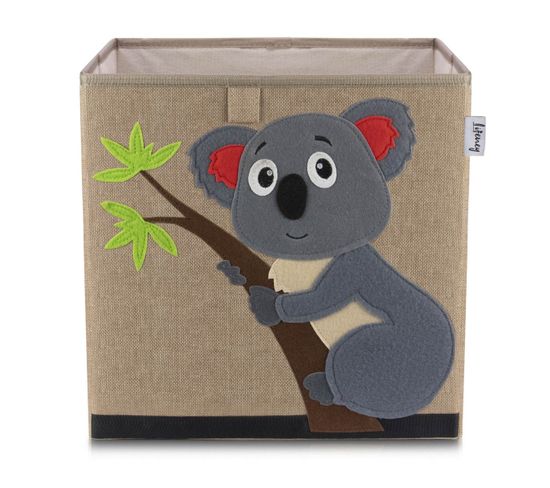 Boîte De Rangement En Tissu Pour Enfant "koala" Sur Fond Foncé