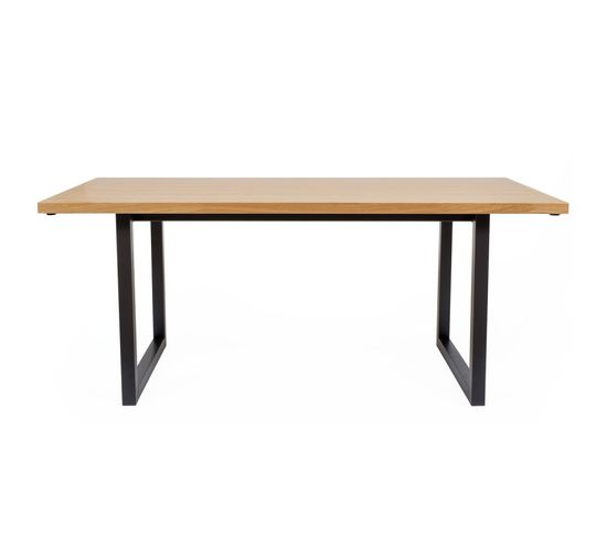 Table De Repas Design "camden" 180cm Chêne Et Noir
