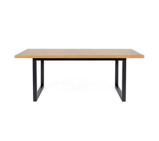 Table Basse Rectangulaire "camden" 120cm Chêne Et Noir