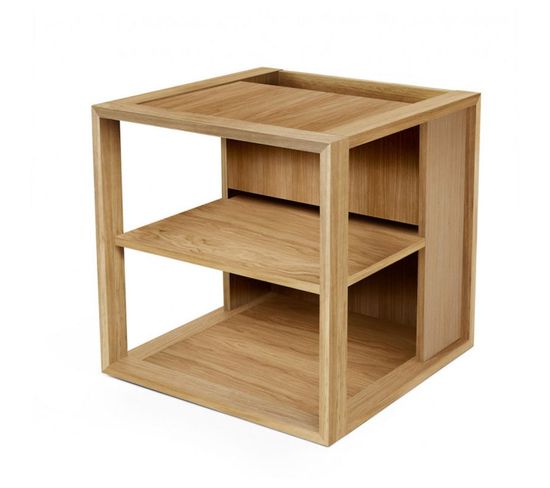 Table D'appoint Design "cuben" 50cm Chêne