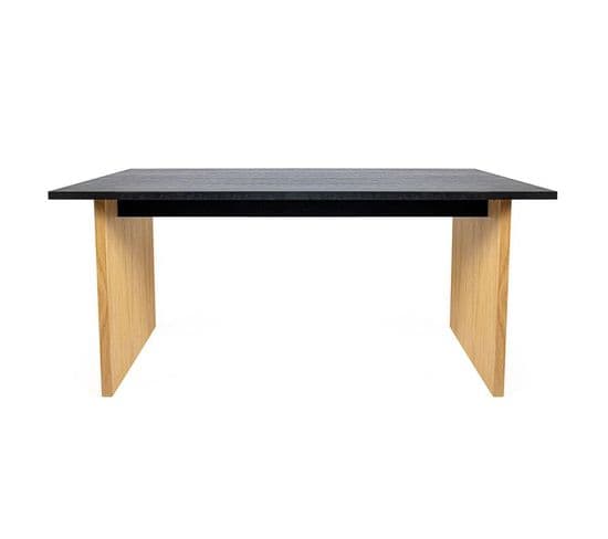 Table à Manger Design En Bois "stripe" 160cm Noir