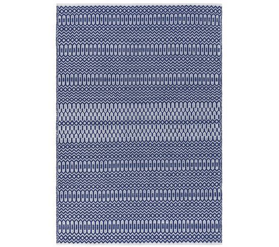 Tapis Intérieur Extérieur Shaley En Polyester Recyclé - Bleu - 160x230 Cm