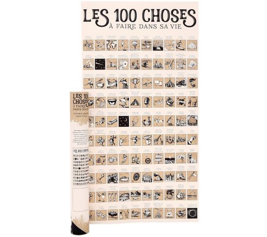 Poster à Gratter Les 100 Choses à Faire Dans Sa Vie