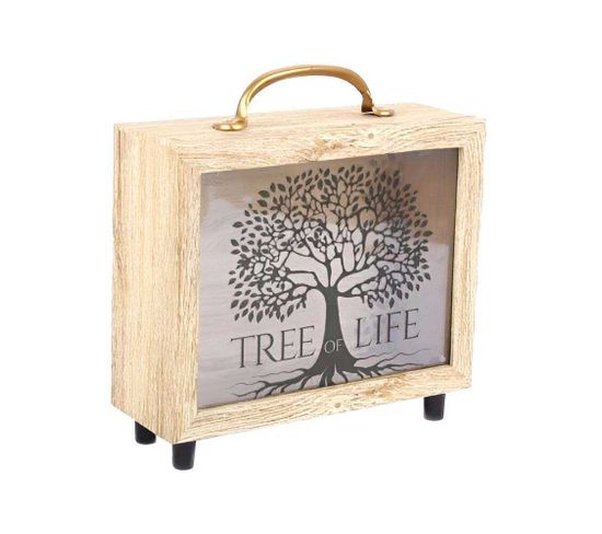 Tirelire Valisette Tree Of Life 21 X 20 Cm