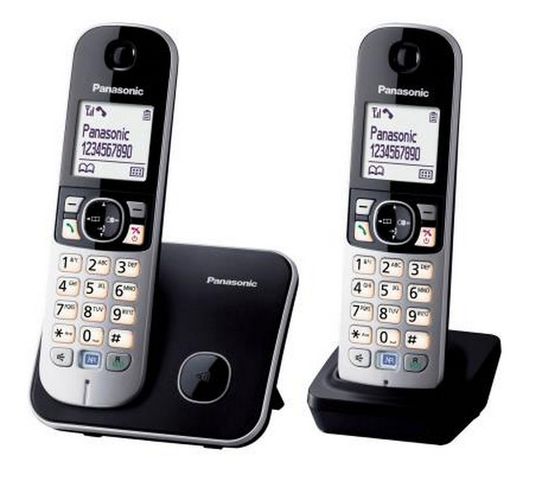 Téléphone Sans Fil Duo Dect Noir/argent - Kxtg6812