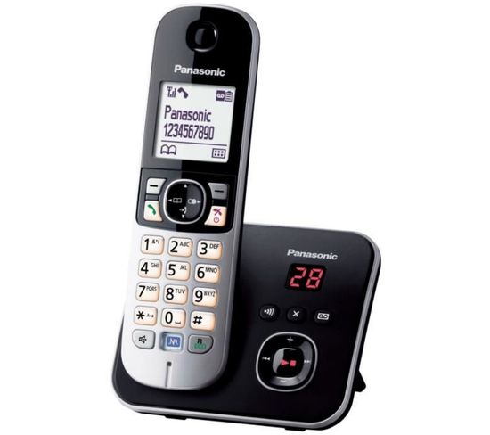 Téléphone Sans Fil Dect Noir/silver Avec Répondeur - Kx-tg6821
