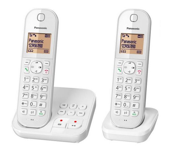 Téléphone Sans Fil Duo Dect Blanc Avec Répondeur - Kxtgc422frw