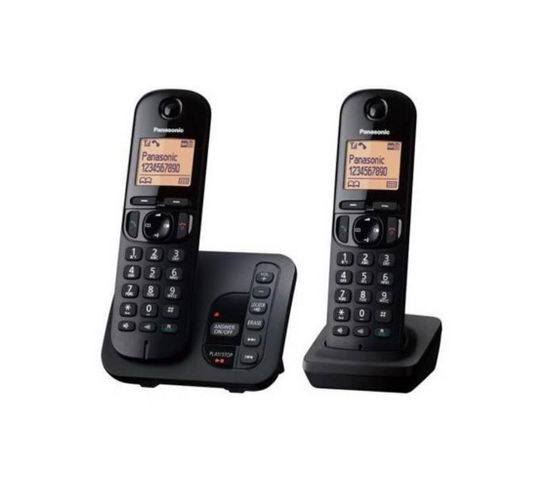 Téléphone Sans Fil Duo Dect Noir Avec Répondeur - Kxtgc222frb