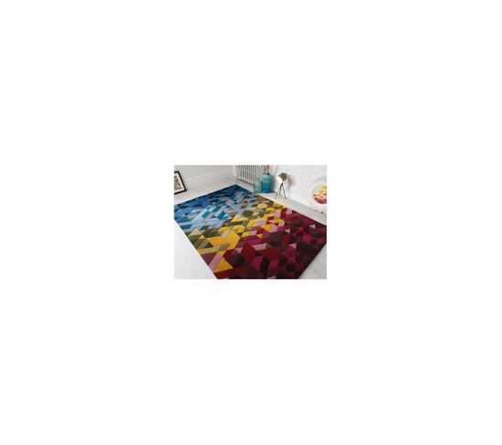 Tapis Géométrique En Laine Scandinave Multicolore Kingston Multicolore 160x230