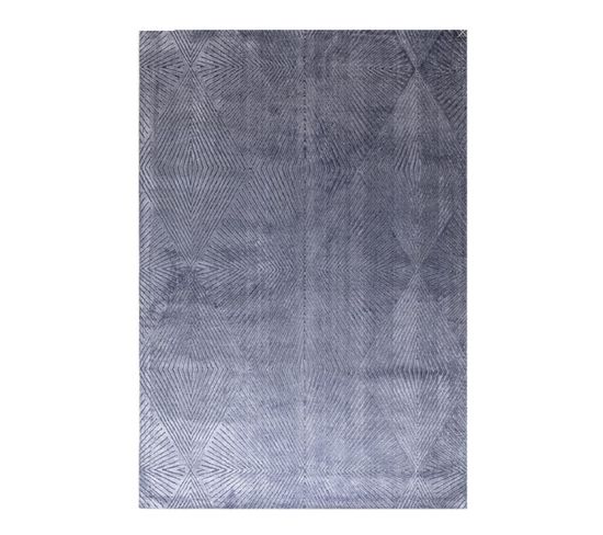 Tapis De Salon Laize En Viscose - Bleu - 120x170 Cm