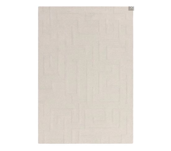 Tapis De Salon Zema En Laine - Blanc Cassé - 160x230 Cm