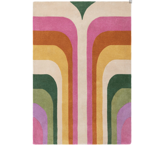 Tapis De Salon Moderne Style Rétro Tippy En Polyester - Multicolore - 200x290 Cm